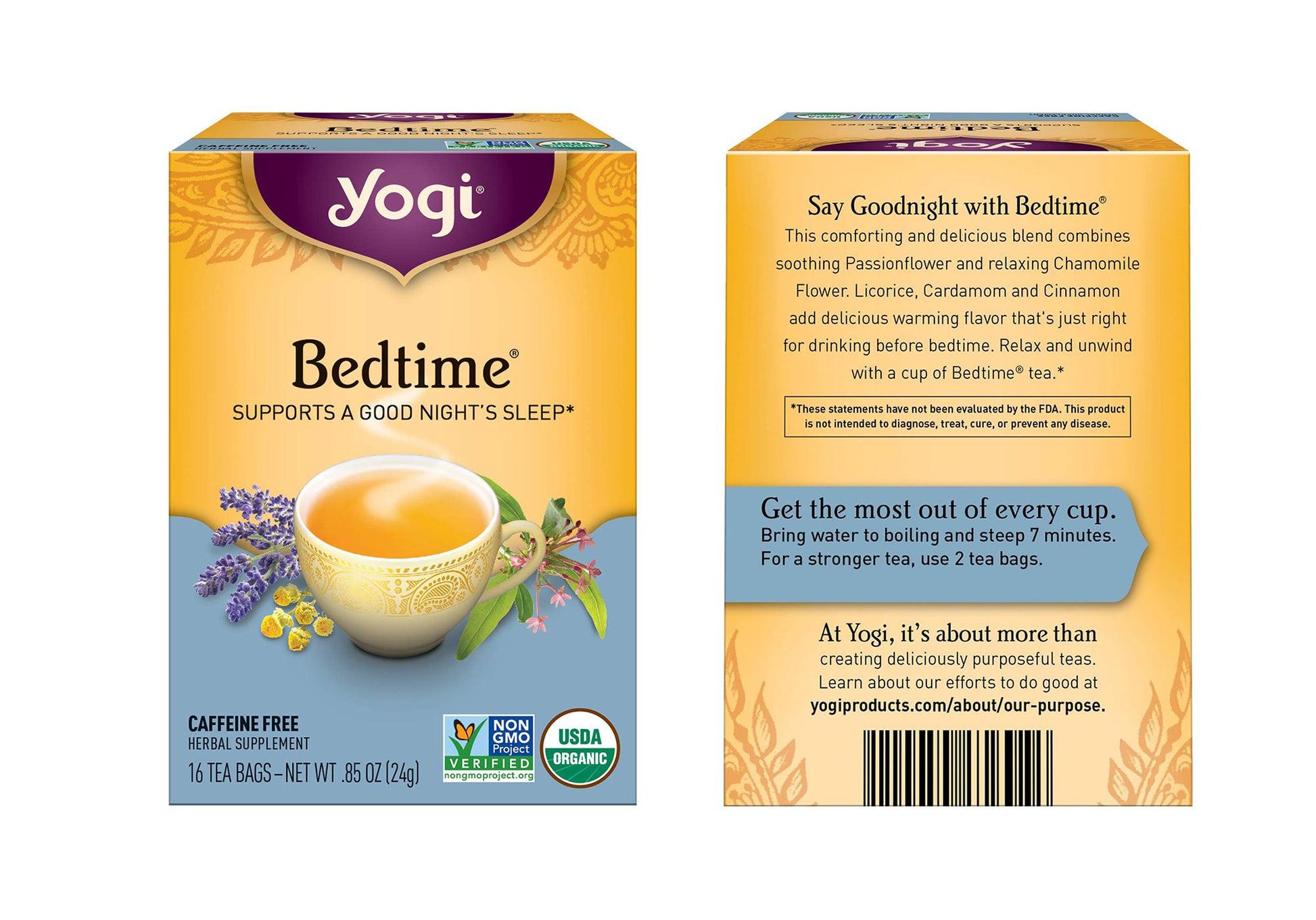 Yogi Bedtime Chamomile & Passionflower Herbal Tea (4-Pack)