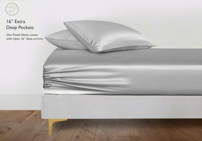 Linenwalas Bamboo Silk Queen Fitted Bed Sheets