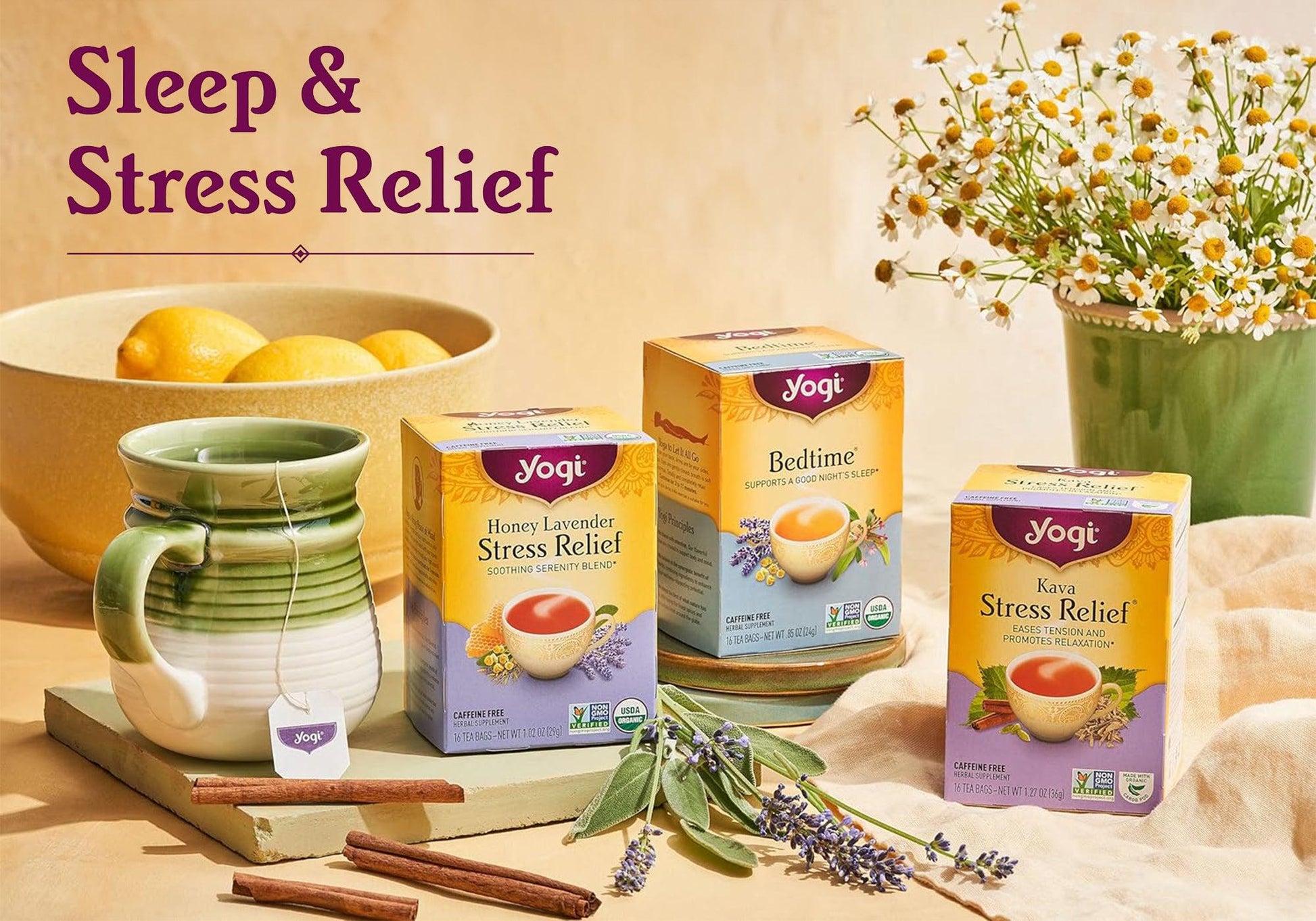 Yogi Bedtime Chamomile & Passionflower Herbal Tea (4-Pack)